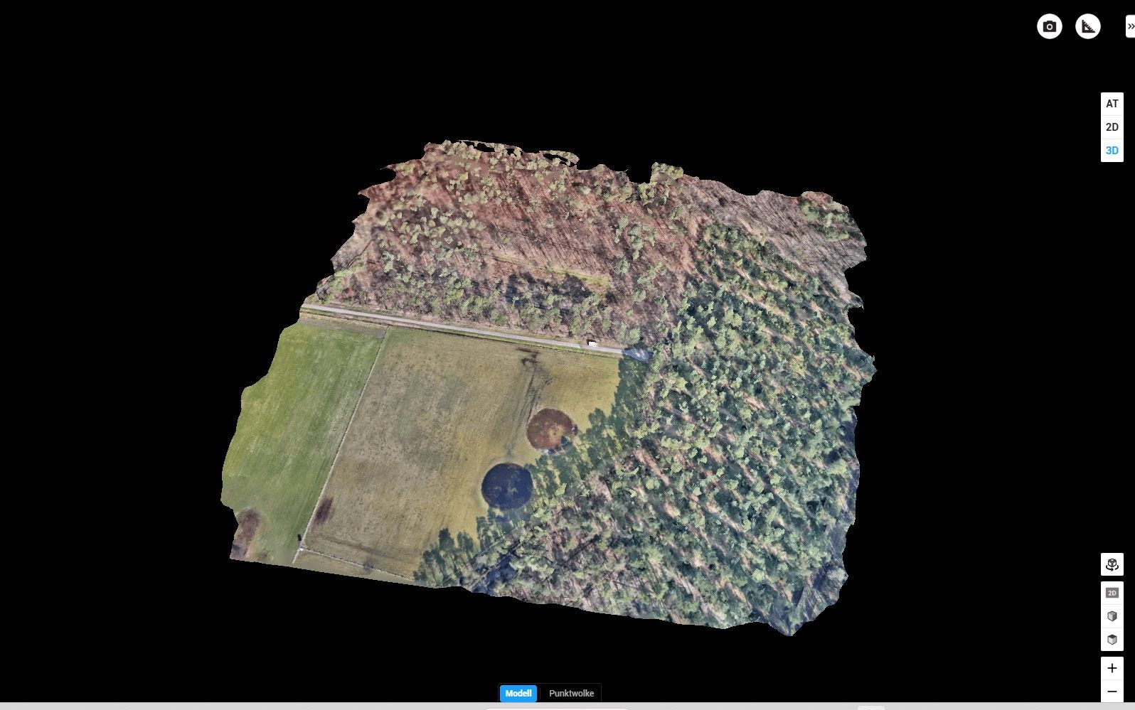 Photogrammetrie Aufnahme von Landschaft und Wald