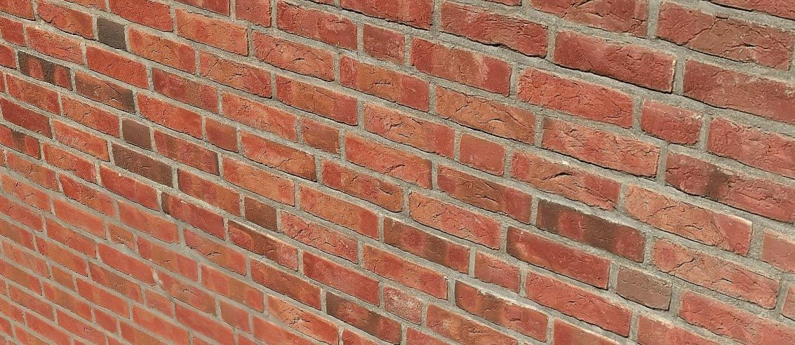 Eine gemauerte Backsteinwand