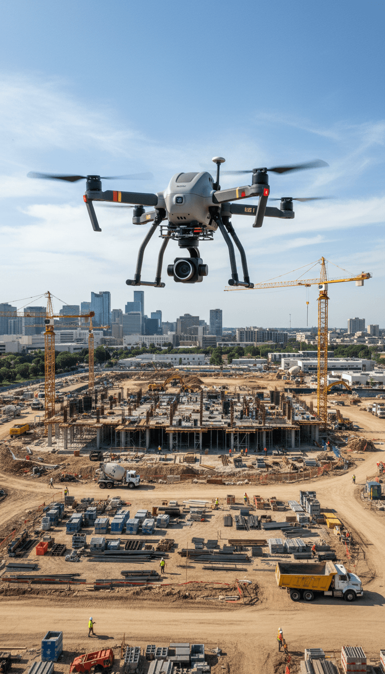 Drohne von ScanKon über Baustelle in Vreden